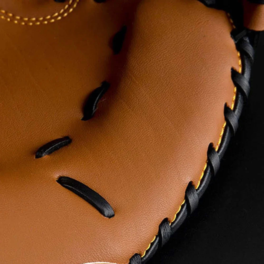 Baseball Glove PU Leather Baseball Softball Catcher Thicken Baseball Mitt Wear-resistant Catcher Mitt for Youth Adults Practice