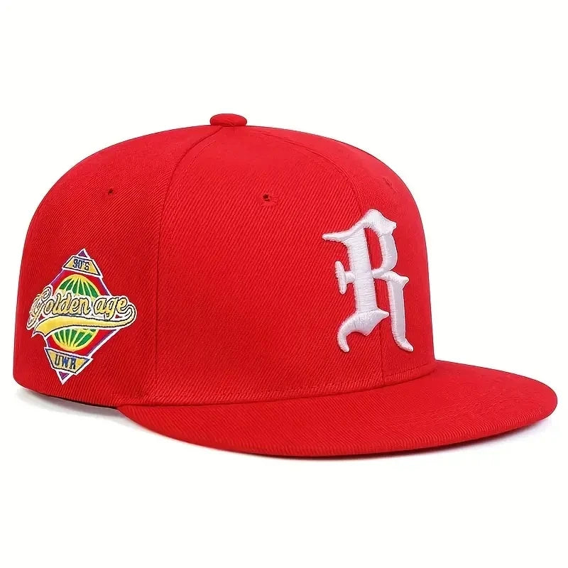 Casual hip-hop punk letter embroidered flat-brimmed baseball cap, sun protection and breathable, ideal for gift-giving