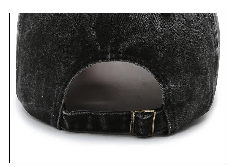 Korean version washed letters spring and autumn men's and women's fashion shabby denim baseball cap sunhat Official Website