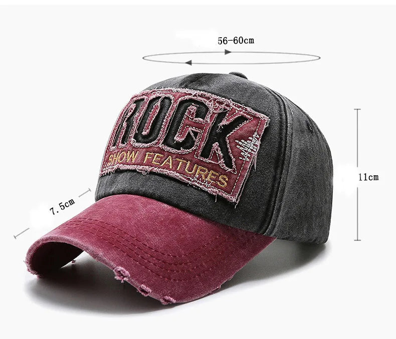 Korean version washed letters spring and autumn men's and women's fashion shabby denim baseball cap sunhat Official Website