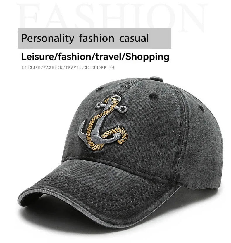 Hat Men's Spring/Summer Trend Embroidered Cowboy Baseball Hat Duck Tongue Hat Outdoor Travel Sunshade Hat