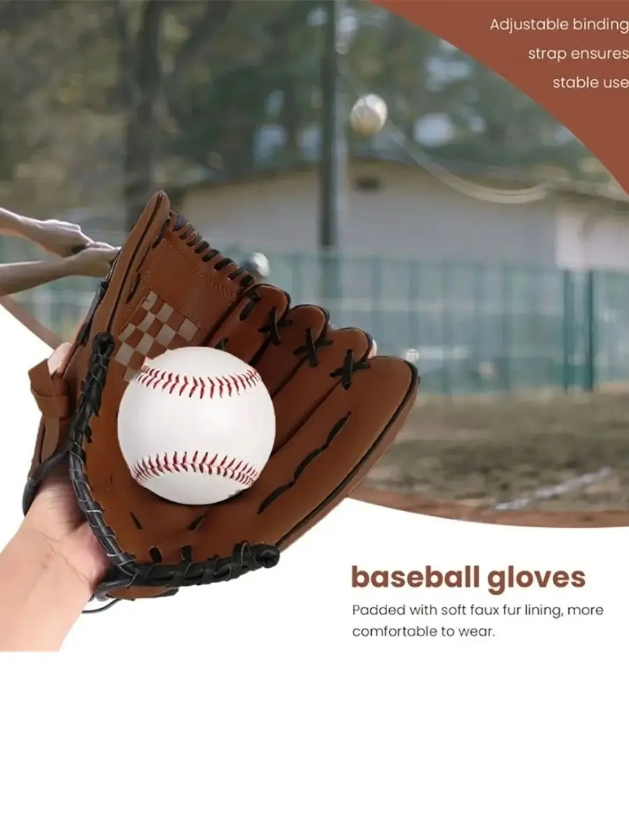 Baseball Glove for Adults & Youth 9.5-12.5 Inch Training Outfield Mitt Premium Synthetic Leather Baseball Softbal