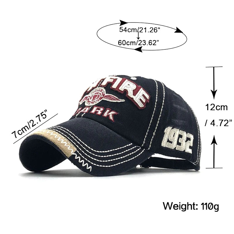 Washed Denim Cotton Summer Sunhat Hat Embroidered Letter Printed Sport Golf Baseball Cap Unisex Cowboy Hip Hop Dance Rock Visors