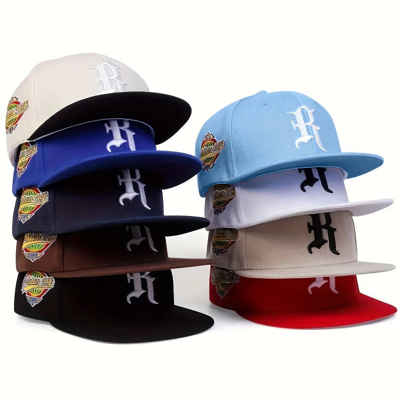 Casual hip-hop punk letter embroidered flat-brimmed baseball cap, sun protection and breathable, ideal for gift-giving