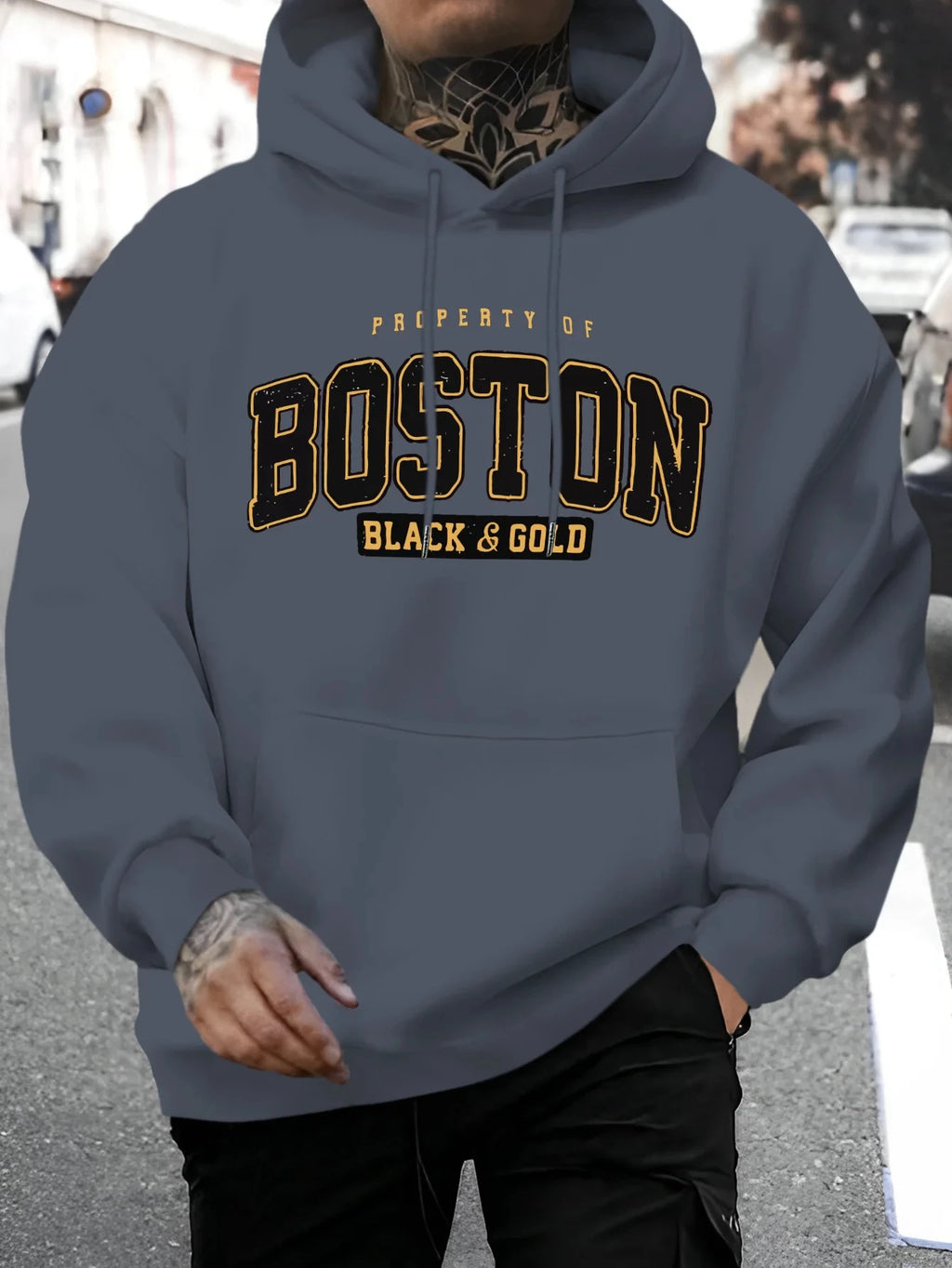 Men's printed hoodie autumn/winter Boston hoodie Men's street sportswear design autumn casual hoodie fashionable hoodie