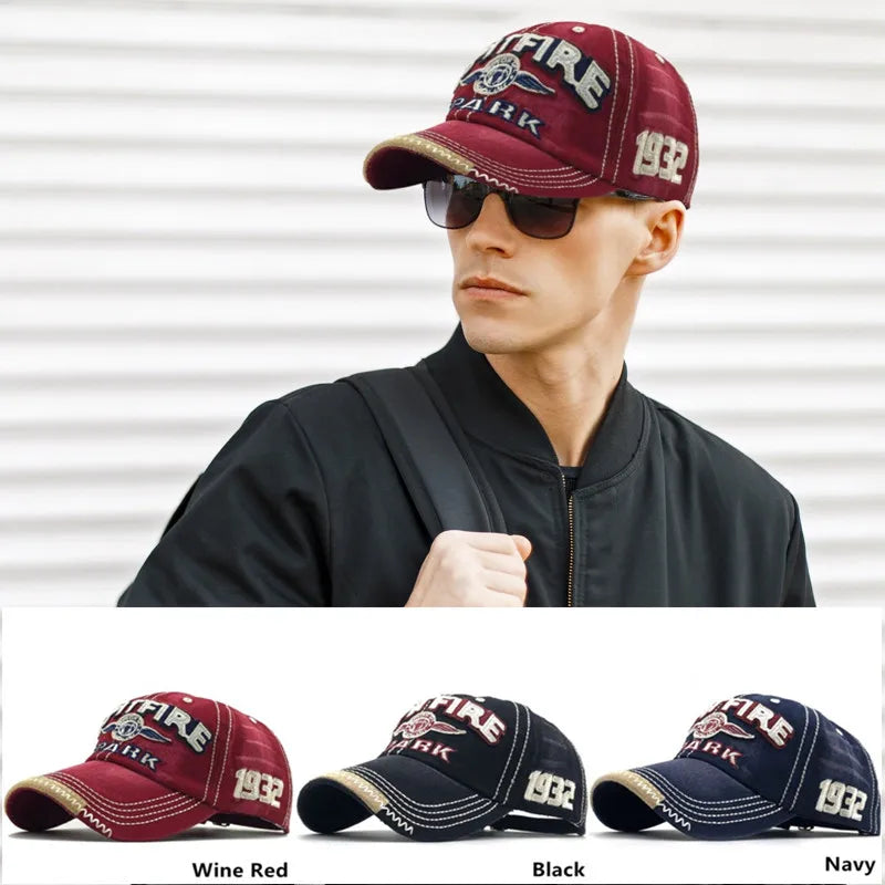 Washed Denim Cotton Summer Sunhat Hat Embroidered Letter Printed Sport Golf Baseball Cap Unisex Cowboy Hip Hop Dance Rock Visors