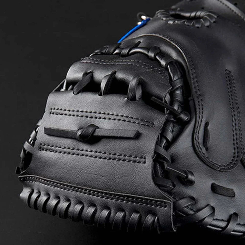 Baseball Glove PU Leather Baseball Softball Catcher Thicken Baseball Mitt Wear-resistant Catcher Mitt for Youth Adults Practice