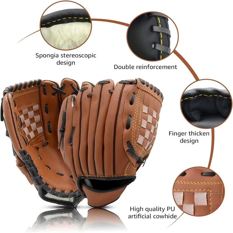 Outdoor camping sport Baseball Gloves Softball Practice Equipment Size 9.5 Left Hand For Kids/Adults Man Woman Training