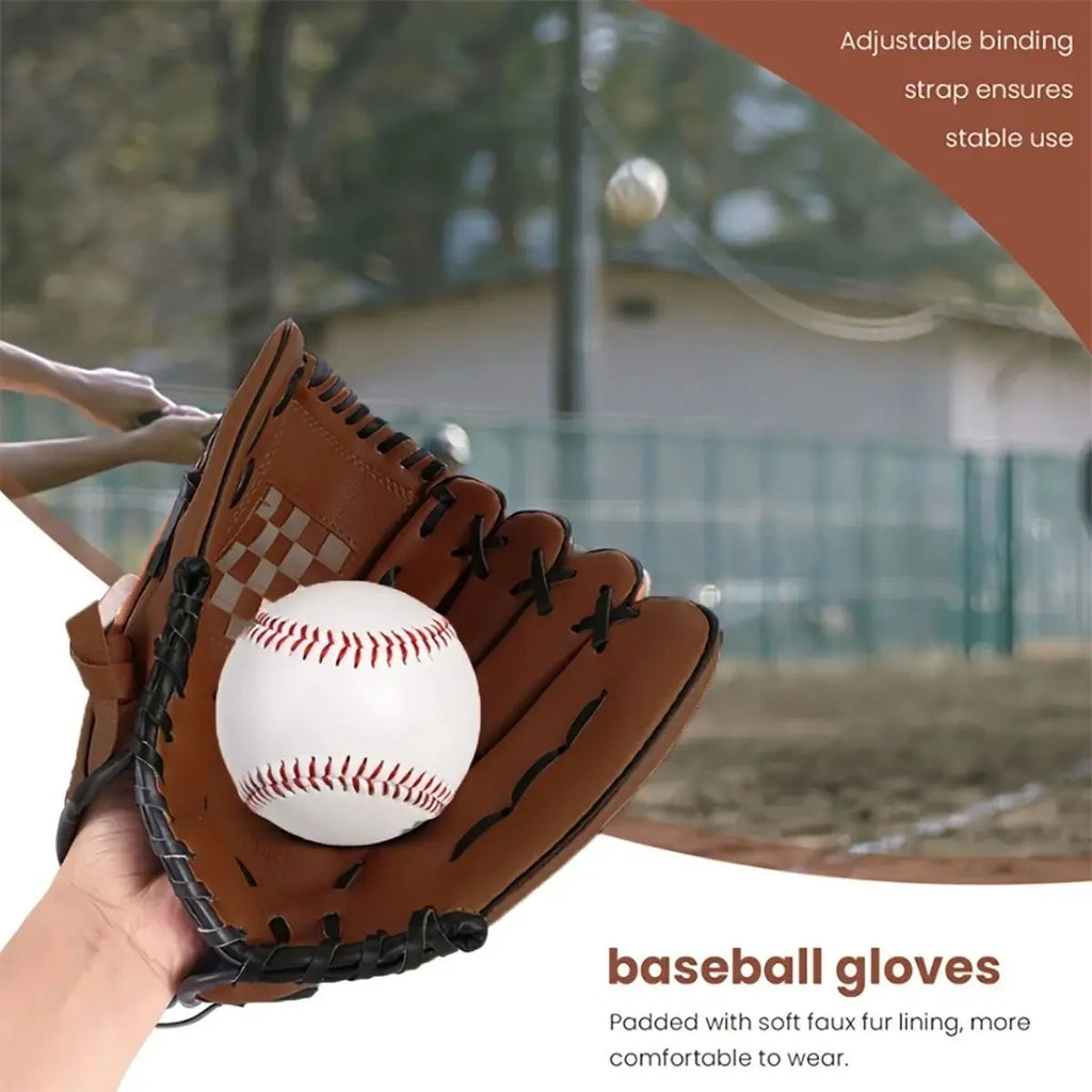 Baseball Glove for Adults & Youth 9.5-12.5 Inch Training Outfield Mitt Premium Synthetic Leather Baseball Softbal