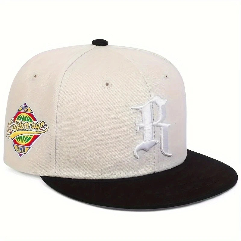 Casual hip-hop punk letter embroidered flat-brimmed baseball cap, sun protection and breathable, ideal for gift-giving