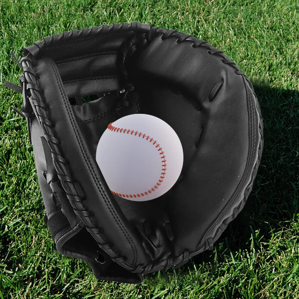 Baseball Glove PU Leather Baseball Softball Catcher Thicken Baseball Mitt Wear-resistant Catcher Mitt for Youth Adults Practice
