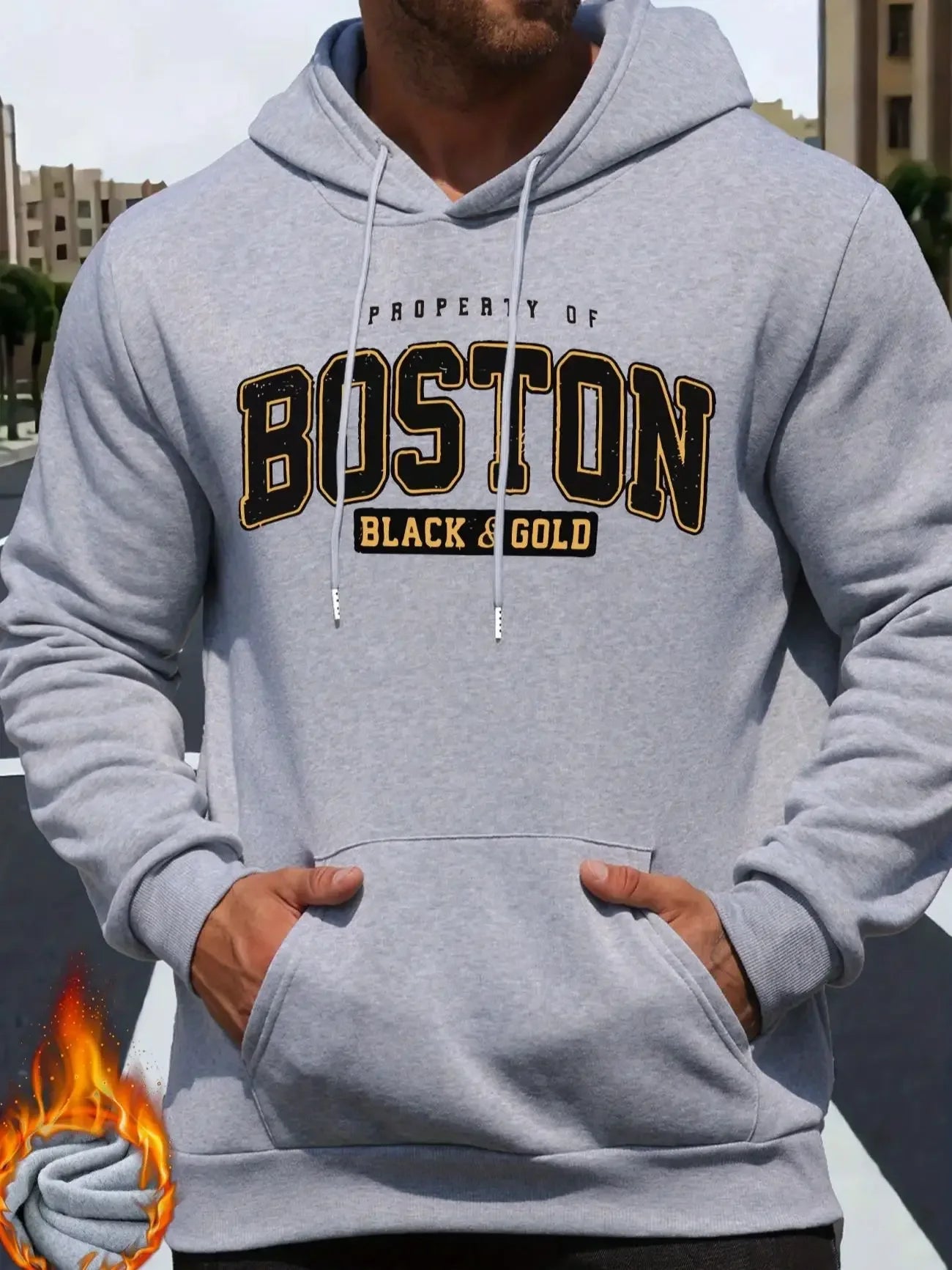 Pop Autumn/Winter Boston Hoodie Design Men's Street Style Sportswear Autumn Casual Hoodie Fashion Round Neck Hoodie