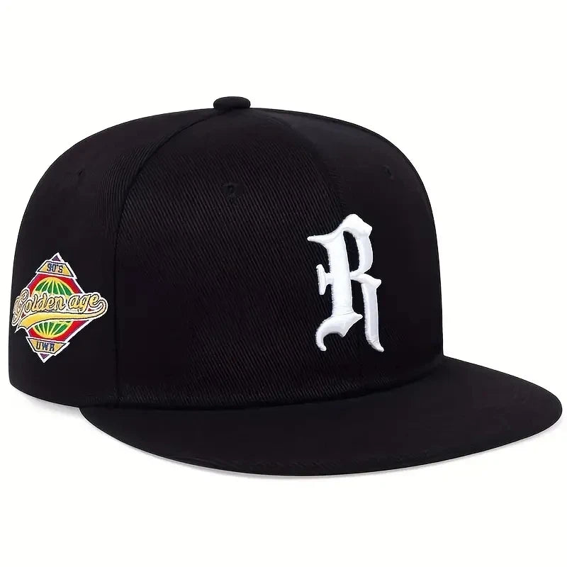 Casual hip-hop punk letter embroidered flat-brimmed baseball cap, sun protection and breathable, ideal for gift-giving