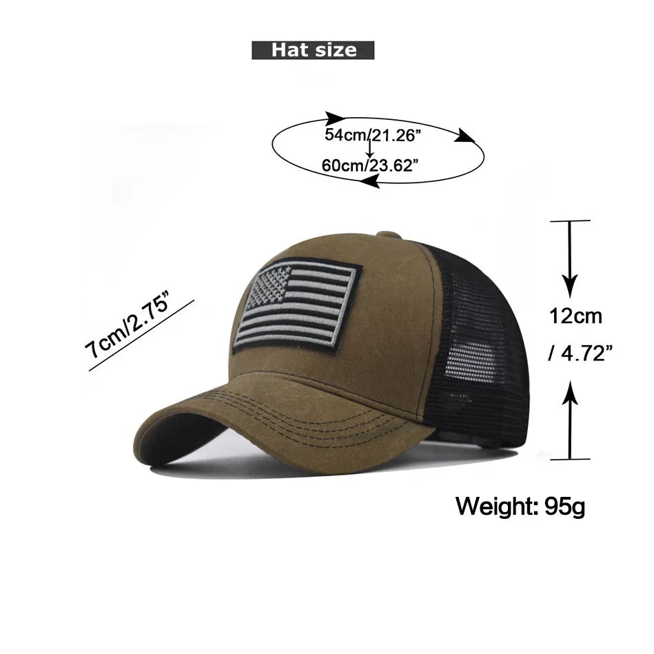 Fashion Cotton Men Women Tactical Fashion  Baseball Cap Usa American Flag Outdoor Unisex Hip Hop Hats For Runing