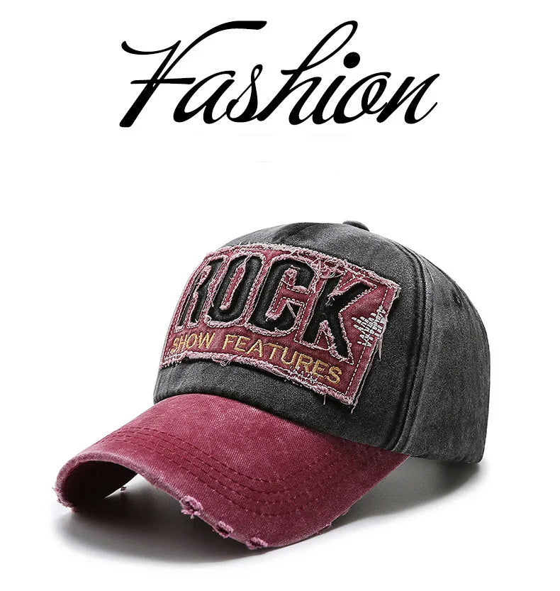 Korean version washed letters spring and autumn men's and women's fashion shabby denim baseball cap sunhat Official Website