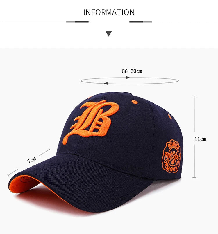 Men Women's Baseball Cap Summer Cotton Hat Embroidery Snapback Hip-Hop Cap Adult Sport Sun Hat Casual Gorra Hombre Visor Dad Hat