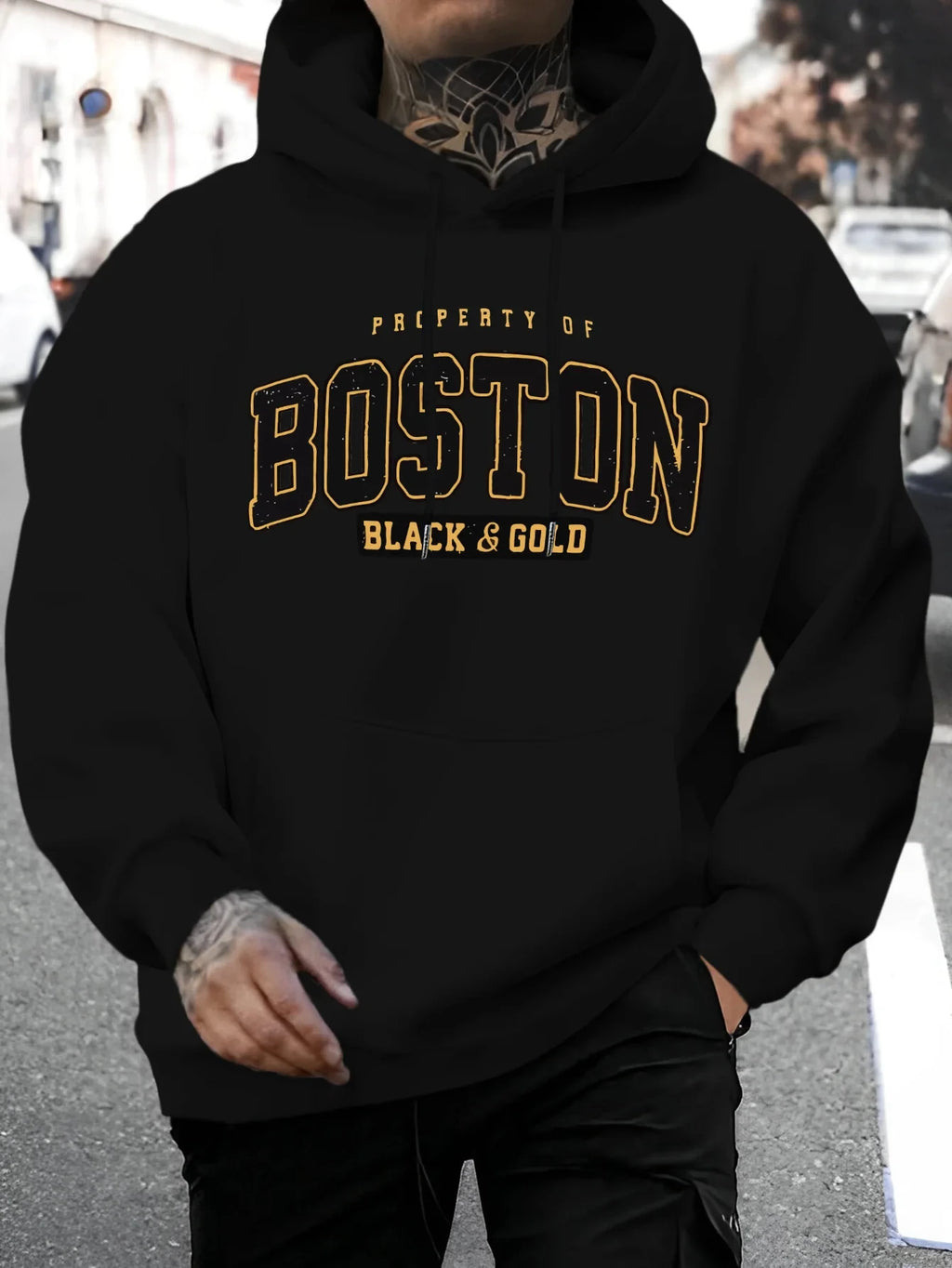 Men's printed hoodie autumn/winter Boston hoodie Men's street sportswear design autumn casual hoodie fashionable hoodie