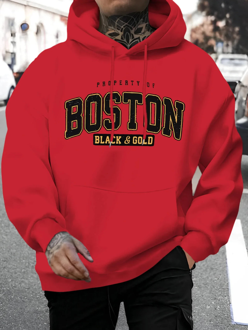 Men's printed hoodie autumn/winter Boston hoodie Men's street sportswear design autumn casual hoodie fashionable hoodie