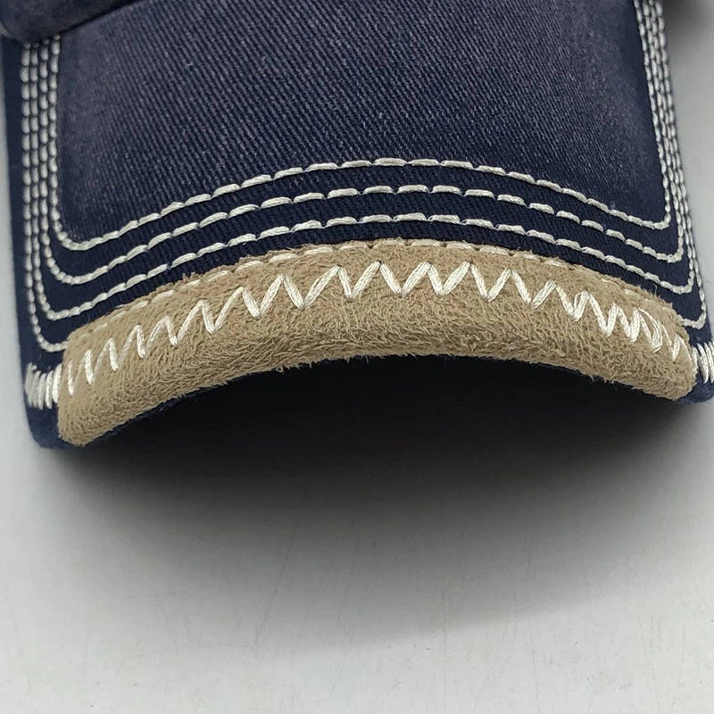 Washed Denim Cotton Summer Sunhat Hat Embroidered Letter Printed Sport Golf Baseball Cap Unisex Cowboy Hip Hop Dance Rock Visors