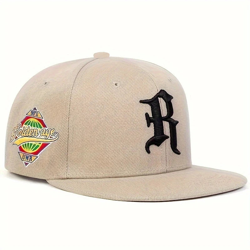 Casual hip-hop punk letter embroidered flat-brimmed baseball cap, sun protection and breathable, ideal for gift-giving