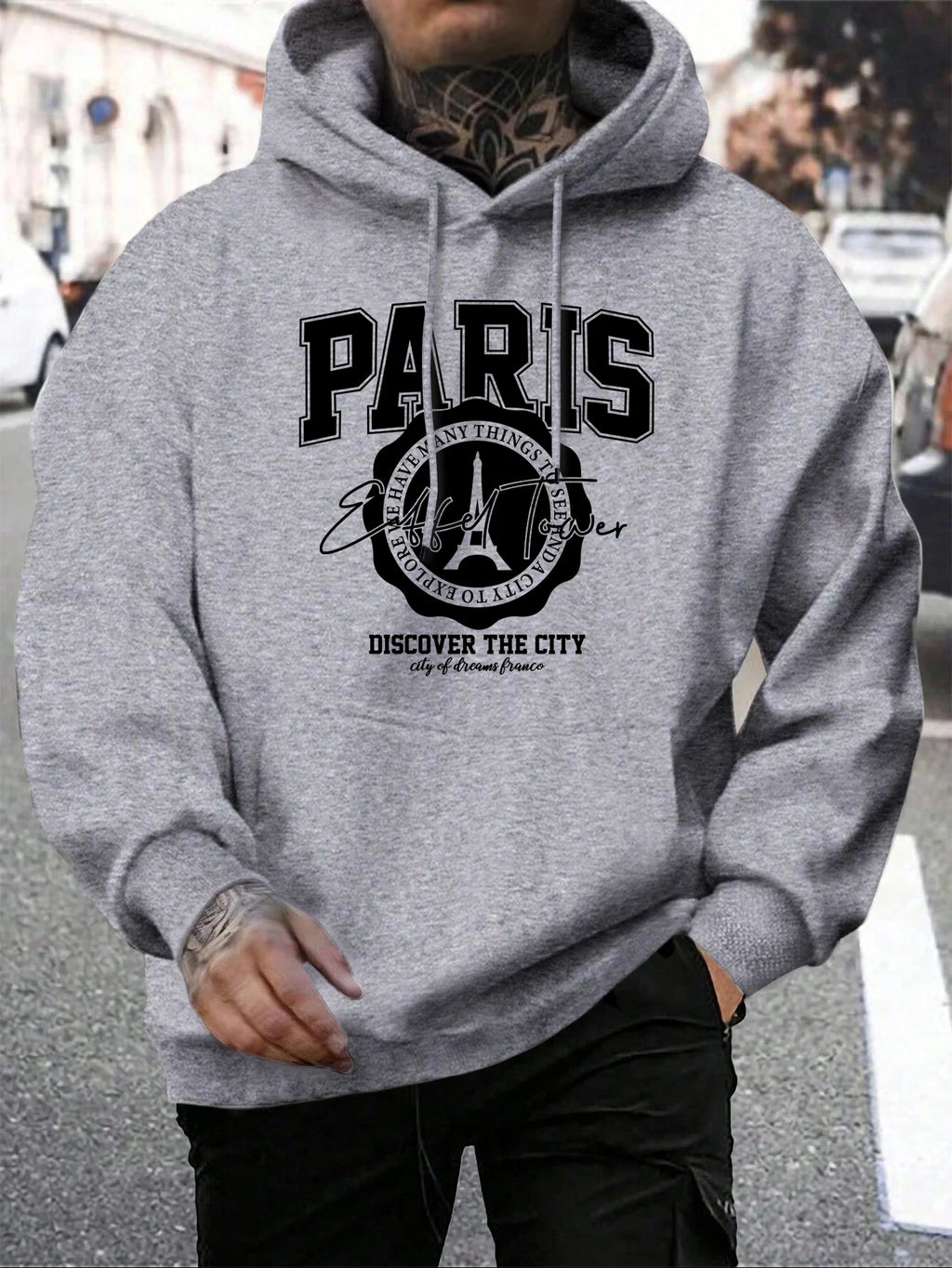 Whiskey Castle Print Men'S Hoodies Fashion Fur-Liner Hoodie Warm Fleece S-Xxl Hoody Man Autumn High Quality Clothes