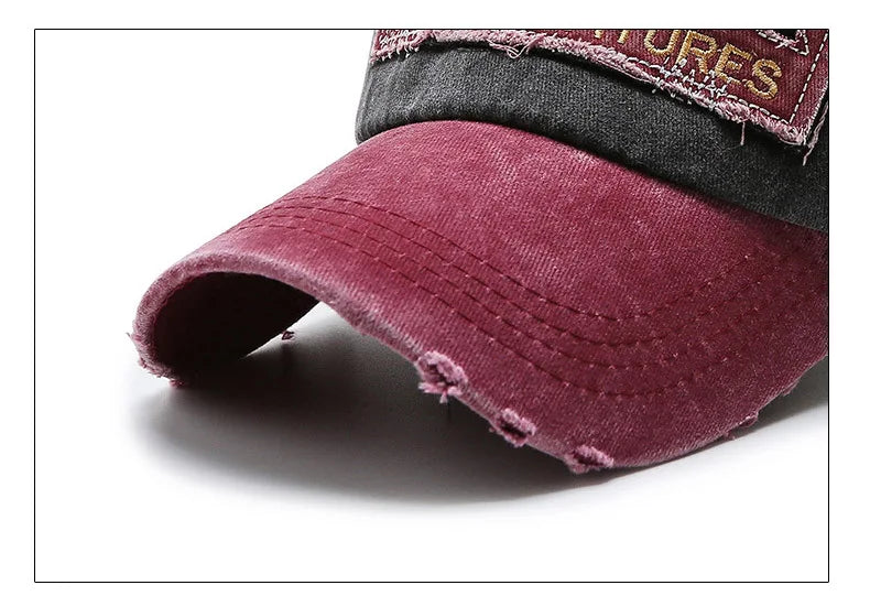 Korean version washed letters spring and autumn men's and women's fashion shabby denim baseball cap sunhat Official Website