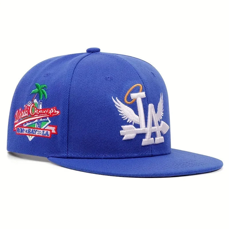 1/2/3/4PCS Fashion Unisex LA Embroidery Baseball Caps Los Angeles Snapback Hat Angel Wings Hip Hop Caps Outdoor Adjustable Hats
