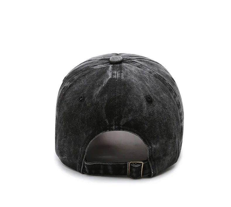 Korean version washed letters spring and autumn men's and women's fashion shabby denim baseball cap sunhat Official Website