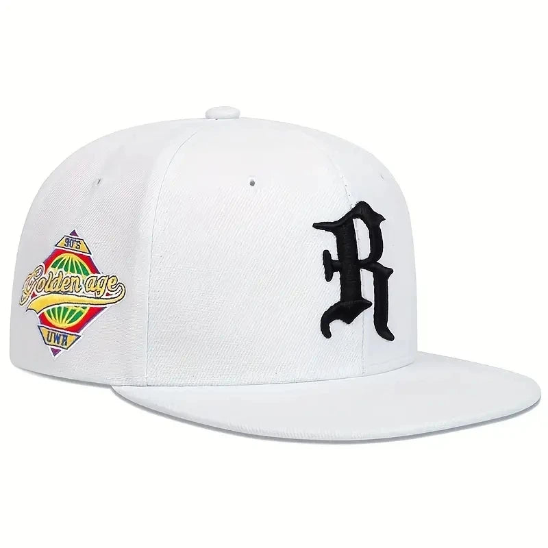 Casual hip-hop punk letter embroidered flat-brimmed baseball cap, sun protection and breathable, ideal for gift-giving