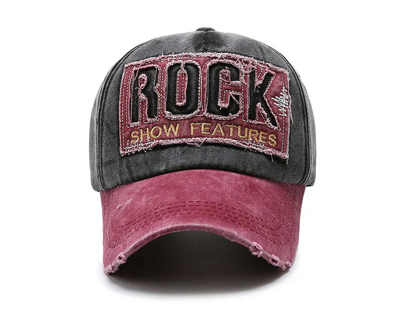 Korean version washed letters spring and autumn men's and women's fashion shabby denim baseball cap sunhat Official Website