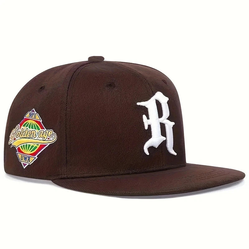 Casual hip-hop punk letter embroidered flat-brimmed baseball cap, sun protection and breathable, ideal for gift-giving