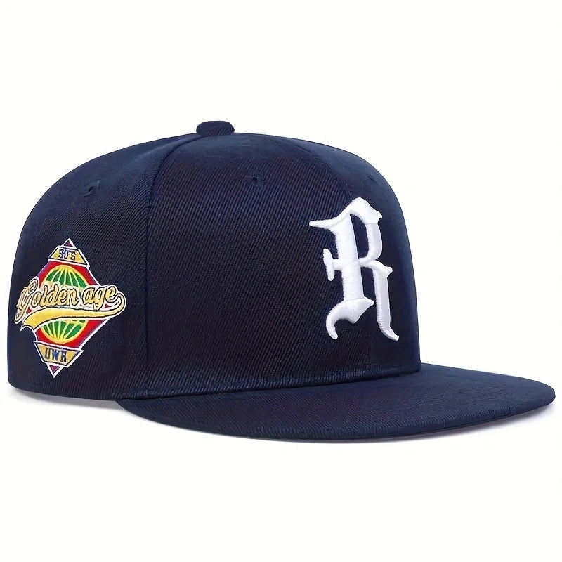 Casual hip-hop punk letter embroidered flat-brimmed baseball cap, sun protection and breathable, ideal for gift-giving