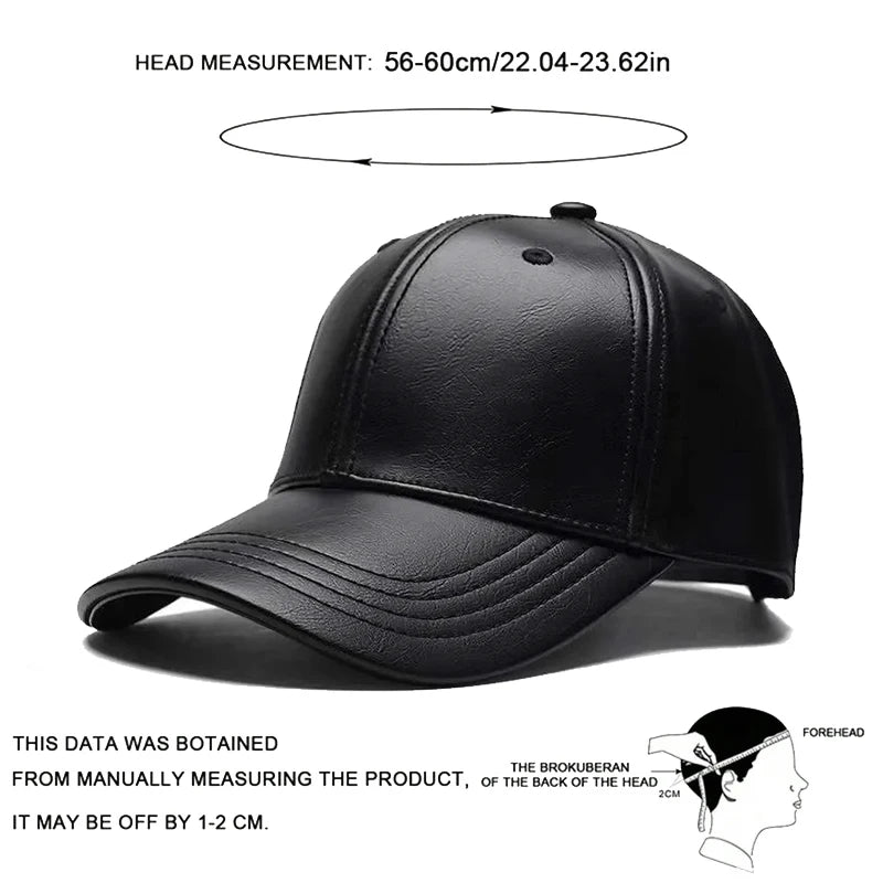 Unisex Solid Men Women Baseball Cap PU Leather Hip Hop Snapback Caps For Men Women Baseball Caps Adjustable Sun Hat trucker hats