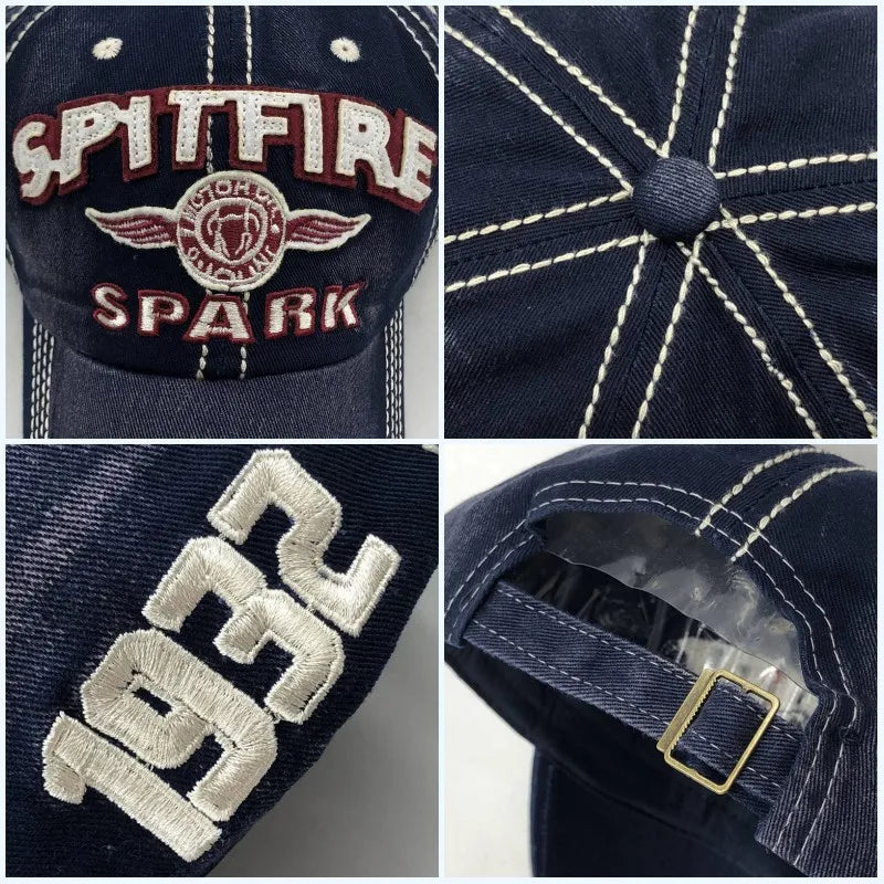 Washed Denim Cotton Summer Sunhat Hat Embroidered Letter Printed Sport Golf Baseball Cap Unisex Cowboy Hip Hop Dance Rock Visors